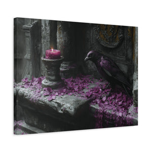 Gothic raven canvas wall art with dark aesthetic and moody design for alternative home decor