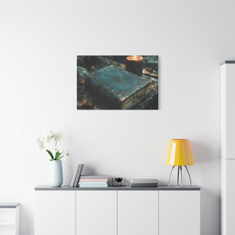 Mystical Canvas Art Print, Wall Decor for Wizardry Lovers, Fantasy Room Decoration, Gift for Bookworm, Gothic Home Accent