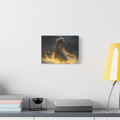 Canvas Wall Art, Fantasy Decor, Wizard Artwork, Fire Theme, Mystical Home Accent