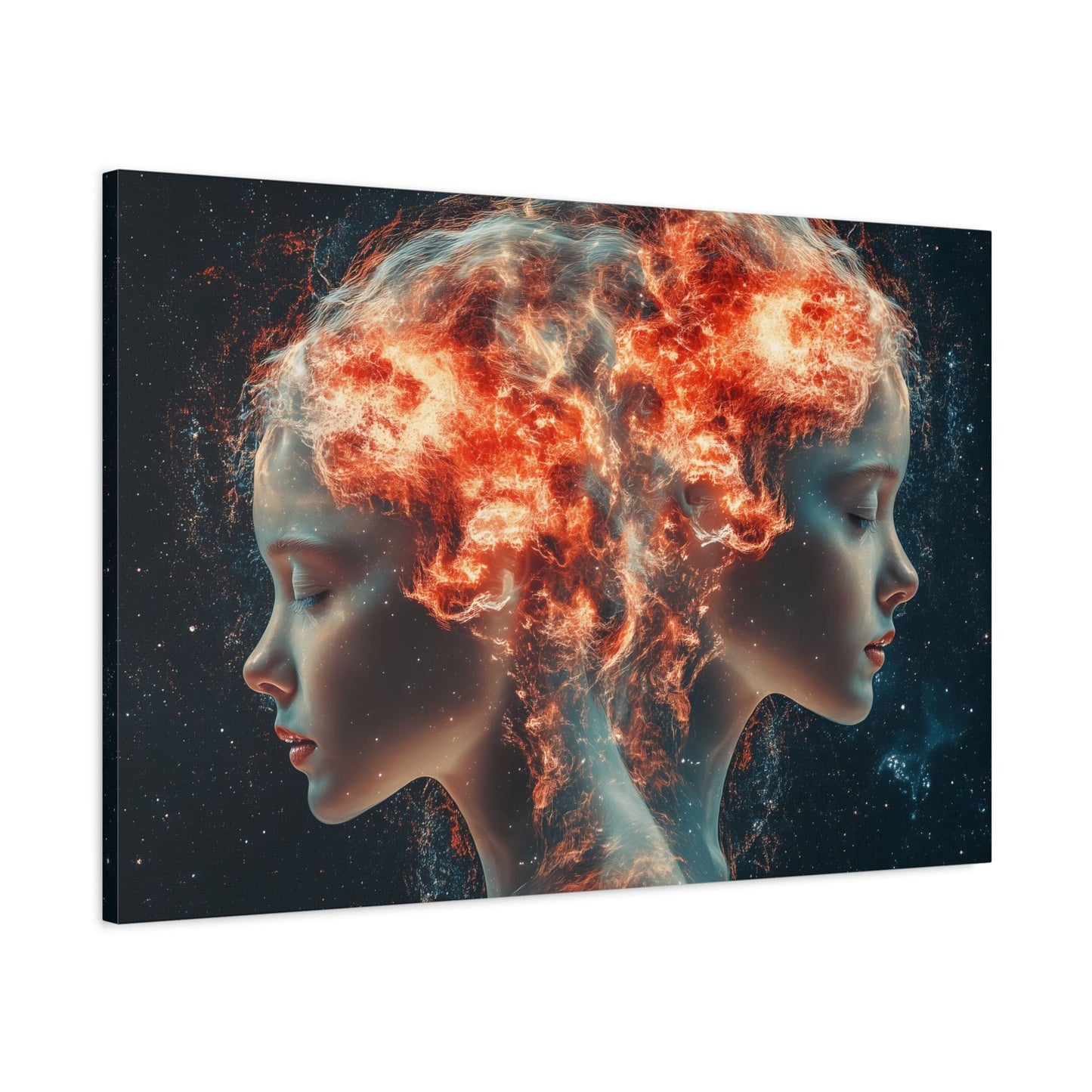 Celestial Portrait Canvas Art, Cosmic Wall Decor, Mystical Home Aesthetic, Gift for Art Lovers, Unique Space-Inspired Artwork