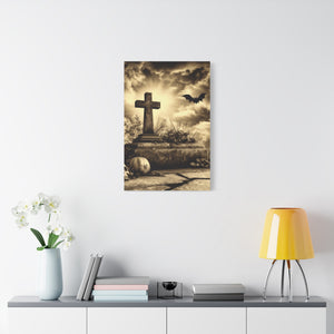 Gothic Halloween Wall Art, Perfect for Home Decor, Spooky Aesthetic, Graveyard Scene, Autumn Decor, Haunted House