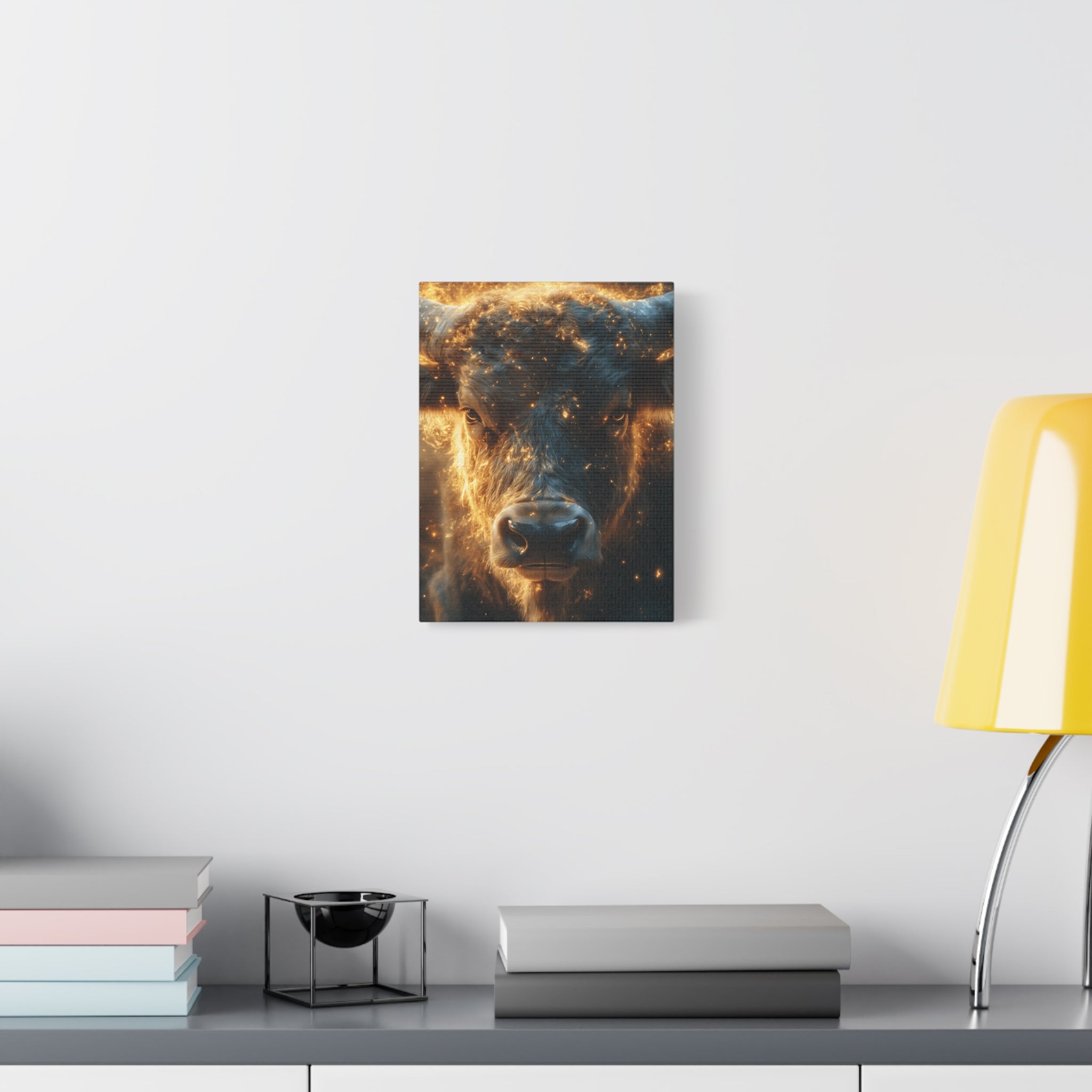 Stretched Canvas Wall Art, Bull Artwork for Home Decor, Rustic Farmhouse Style, Perfect Gift for Animal Lovers, Ideal for Living Room [...]