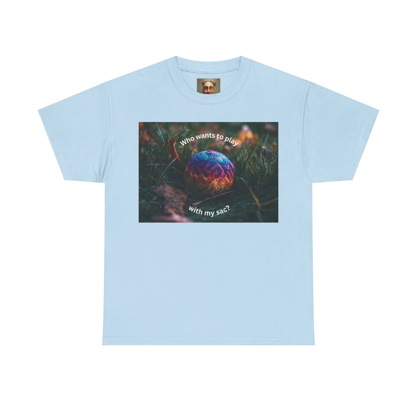 Playful Unisex Heavy Cotton Tee featuring humorous hacky sack graphic, perfect for casual wear.