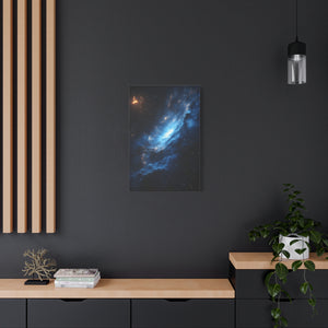 Cosmic Blue Matte Canvas Art Print, Astral Galaxy Wall Decor, Home Office Artwork, Celestial Gift, Space Lover Decor