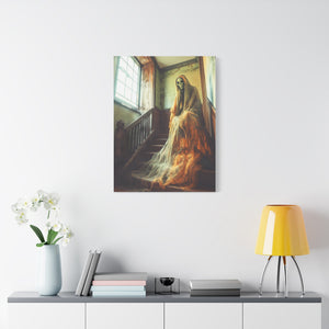 Haunting Ghost Canvas Art, Spooky Home Decor, Halloween Wall Art, Gothic Decoration, Creepy Haunted Print