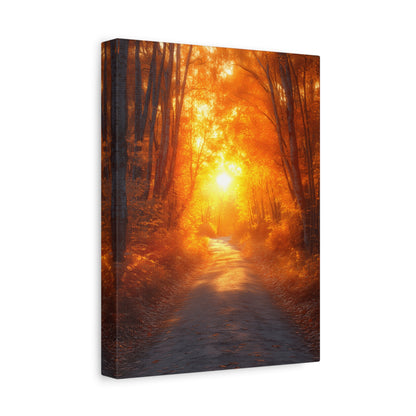 Autumn Pathway Canvas Print, Fall Decor, Nature Wall Art, Home Decor, Gift for Nature Lovers, Cozy Living Room Decoration