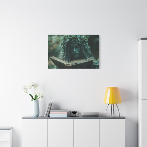 Forest Goddess Art Canvas Wall Décor, Nature Lover Gift, Boho Home Decoration, Fantasy Artwork, Unique Gift Idea