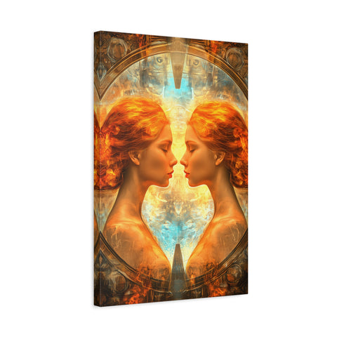 Artistic Gemini Canvas Print, Home Decor, Gallery Artwork, Unique Gift, Contemporary Art