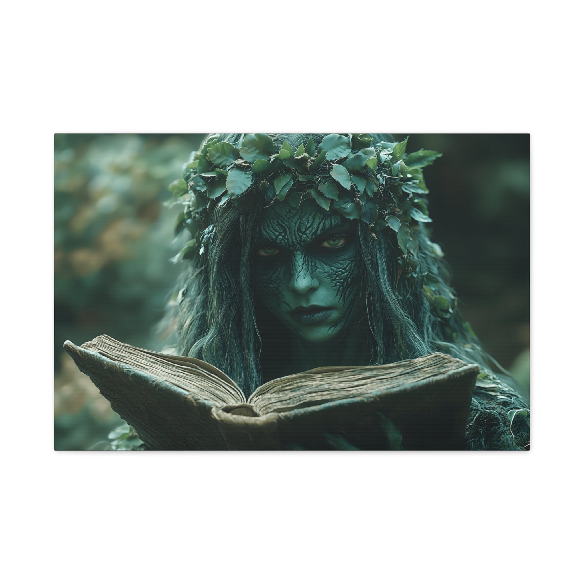 Forest Goddess Art Canvas Wall Décor, Nature Lover Gift, Boho Home Decoration, Fantasy Artwork, Unique Gift Idea