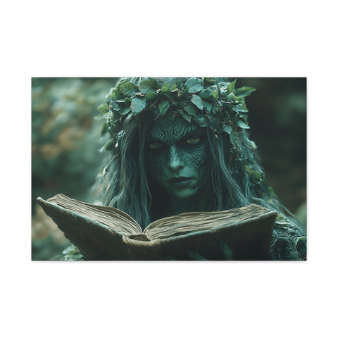 Forest Goddess Art Canvas Wall Décor, Nature Lover Gift, Boho Home Decoration, Fantasy Artwork, Unique Gift Idea