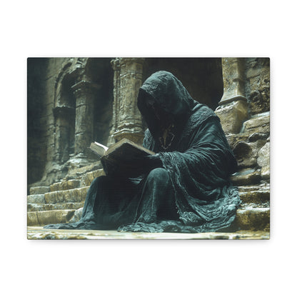 Mystical Monk Stretched Canvas Art, Dark Fantasy Wall Decor, Esoteric Home Decor, Unique Gifts for Art Lovers, Spiritual Artwork