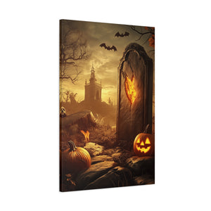 Halloween Canvas Art Print, Spooky Decor for Fall, Haunted House Wall Art, Perfect for Halloween, Autumn Decorations