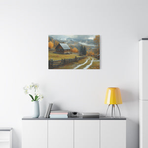 Autumn Landscape Canvas Art, Nature Wall Decor, Cozy Home Aesthetic, Seasonal Artwork, Gift for Nature Lovers