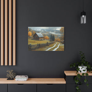 Autumn Landscape Canvas Art, Nature Wall Decor, Cozy Home Aesthetic, Seasonal Artwork, Gift for Nature Lovers