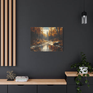 Autumn Landscape Canvas Wall Art, Cozy Fall Decor, Nature Print for Home, Rustic Living Room Artwork, Gift for Nature Lovers