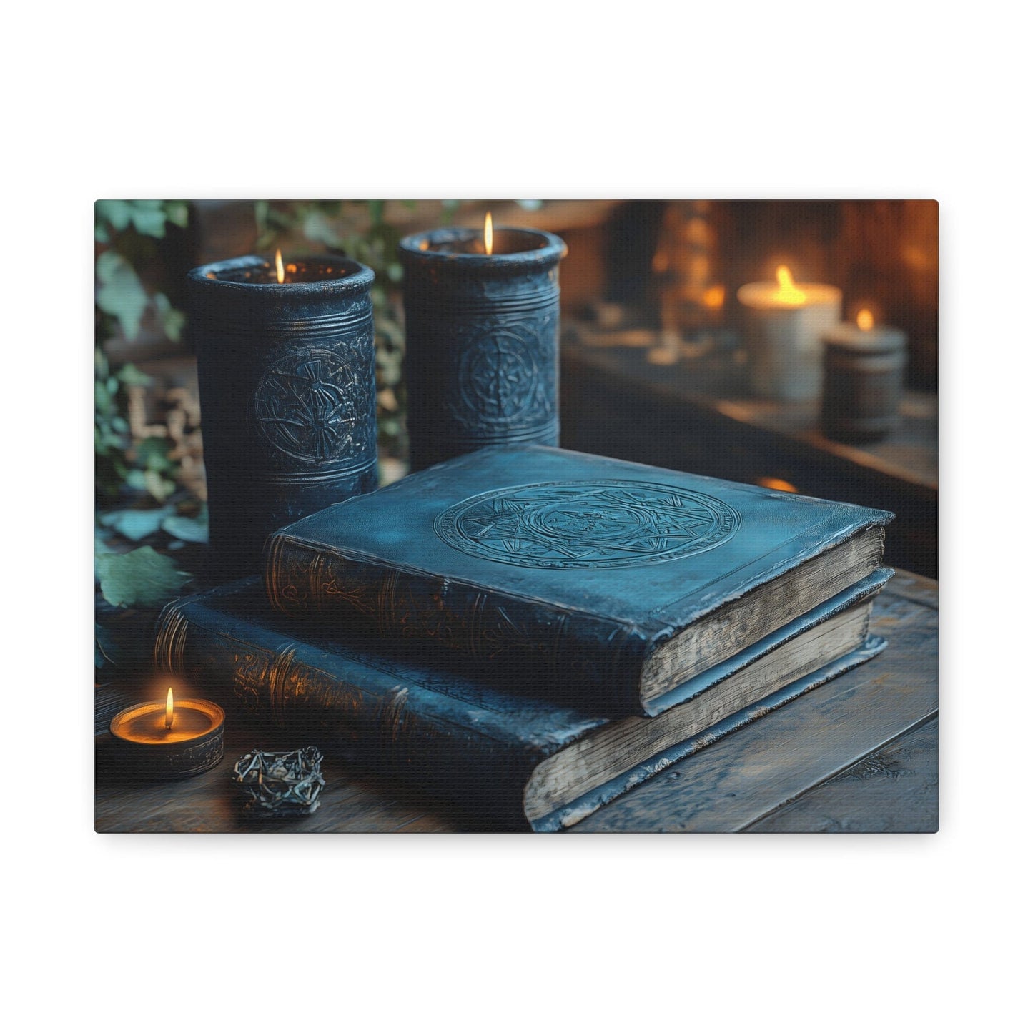 Enchanting Matte Canvas Wall Art, Cozy Home Decor, Perfect for Bohemian Vibes, Fall Celebrations, Unique Gift for Book Lovers