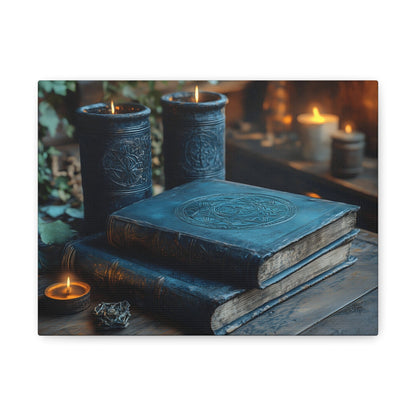 Enchanting Matte Canvas Wall Art, Cozy Home Decor, Perfect for Bohemian Vibes, Fall Celebrations, Unique Gift for Book Lovers