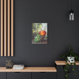 Spooky Halloween Canvas Art, Halloween Decor, Wall Art, Frightening Artwork, Fall Decorations, Pumpkin Queen