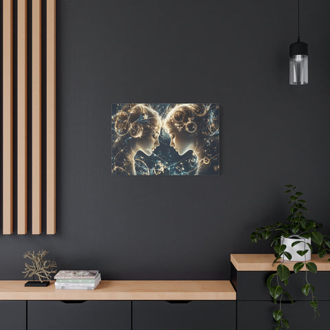 Celestial Gemini Canvas Print, Cosmic Art, Home Decor, Gift for Her, Astrology Wall Art, Unique Artwork, Gallery Wall
