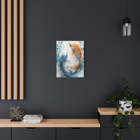 Artistic Koi Canvas, Home Decor, Gift Idea, Asian Wall Art, Unique Art Piece