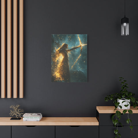 Celestial Archer Canvas Art Print, Dreamy Home Decor for Art Lovers, Gift for Her, Modern Wall Art, Bohemian Room Decor