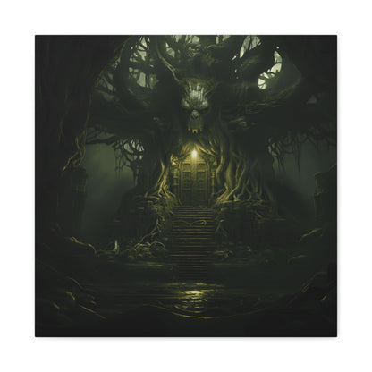 Mystical Forest Canvas Wall Art, Fantasy Decor, Enchanted Home, Gift for Nature Lovers, Dark Aesthetic Room Decor, Gothic Artwork