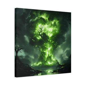 Enchanted Tree Canvas Art Print, Nature Home Decor, Forest Wall Art, Living Room Decoration, Gift for Nature Lovers, Green Wall Art