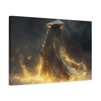 Canvas Wall Art, Fantasy Decor, Wizard Artwork, Fire Theme, Mystical Home Accent