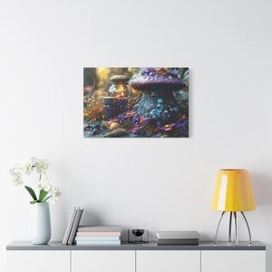 Enchanted Mushroom Canvas Print, Nature Wall Art, Fairy Tale Décor, Magical Home Accent
