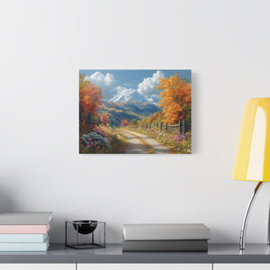 Nature-Inspired Stretched Canvas Art, Scenic Autumn Landscape Wall Decor, Home Decoration, Gift for Nature Lovers, Nostalgic Art