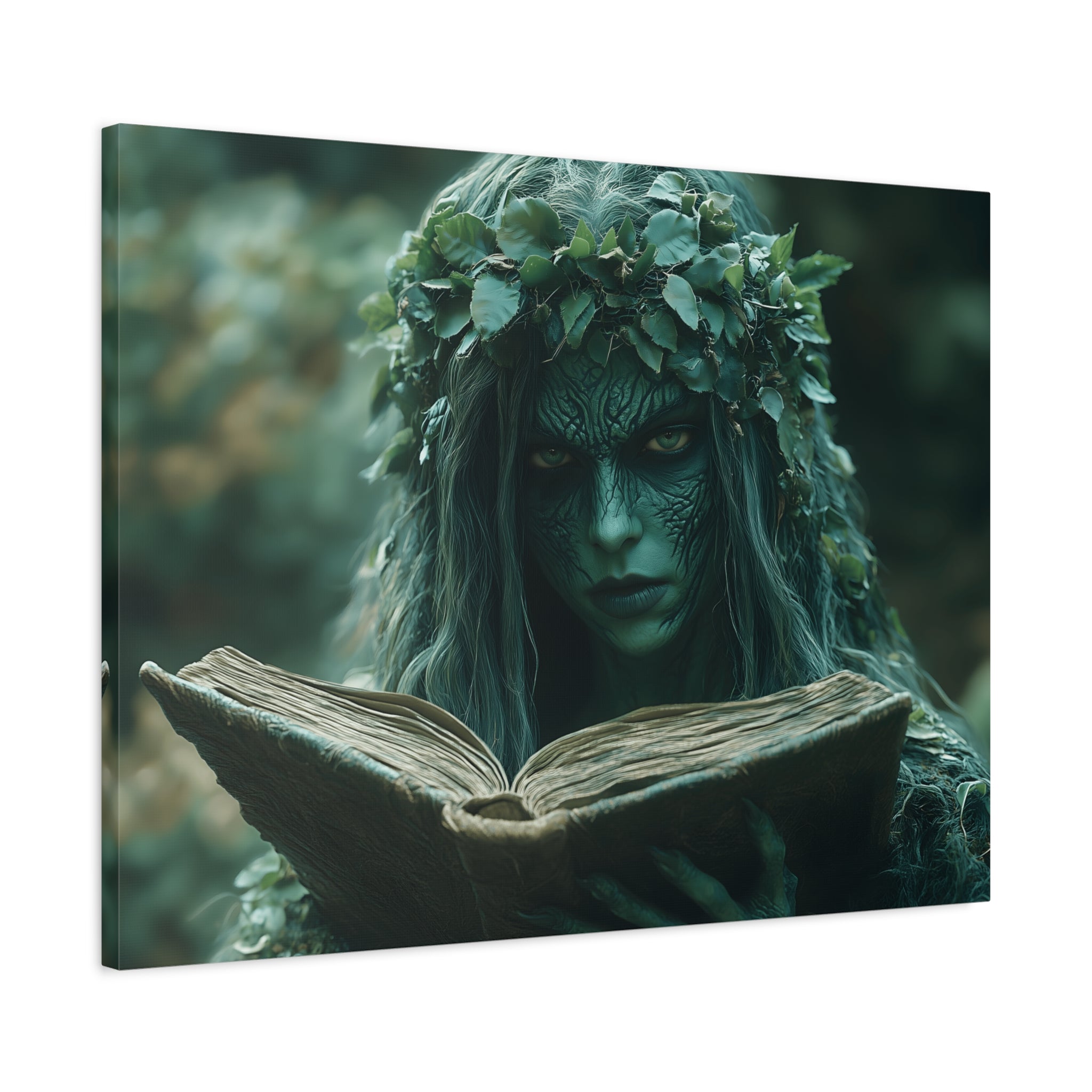Forest Goddess Art Canvas Wall Décor, Nature Lover Gift, Boho Home Decoration, Fantasy Artwork, Unique Gift Idea