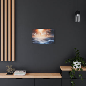 Stretched Canvas Art Print, Cosmic Waves, Space Decor, Modern Wall Art, Galactic Home Decor, Dreamy Ocean Art
