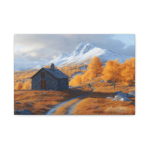 Autumn Landscape Canvas Wall Art, Cozy Home Decor, Nature Print for Living Room, Gift for Art Lovers, Rustic Fall Artwork