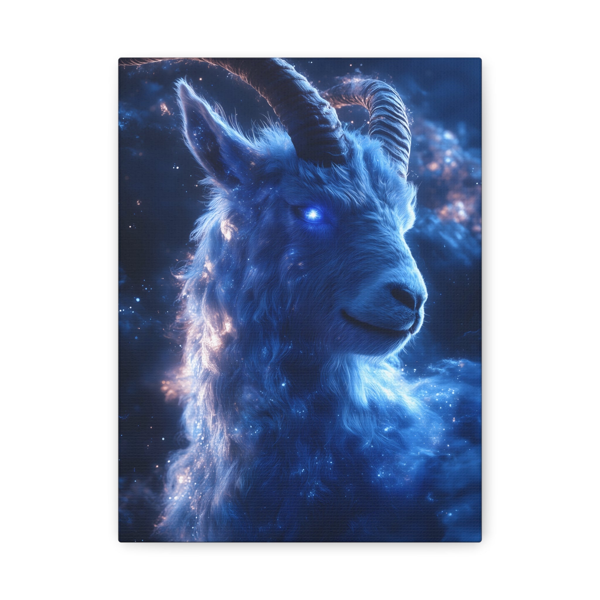 Cosmic Goat Canvas Art, Galactic Animal Decor, Wall Hanging for Home or Office, Unique Gift for Animal Lovers, Space Theme Art