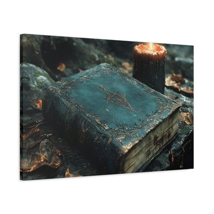 Mystical Canvas Art Print, Wall Decor for Wizardry Lovers, Fantasy Room Decoration, Gift for Bookworm, Gothic Home Accent