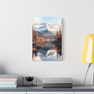 Serene Landscape Canvas Art, Nature Decor, Wall Art Print, Mountain Scene, Autumn Home Decoration