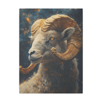 Canvas Art, Aries Astrological Sign, Stretched Canvas Print, AI Art, Matte Finish, Home Décor Wall Art