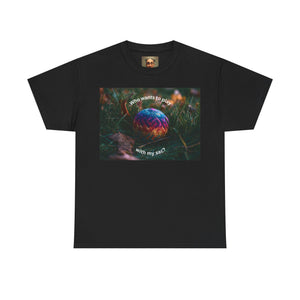 Playful Unisex Heavy Cotton Tee featuring humorous hacky sack graphic, perfect for casual wear.