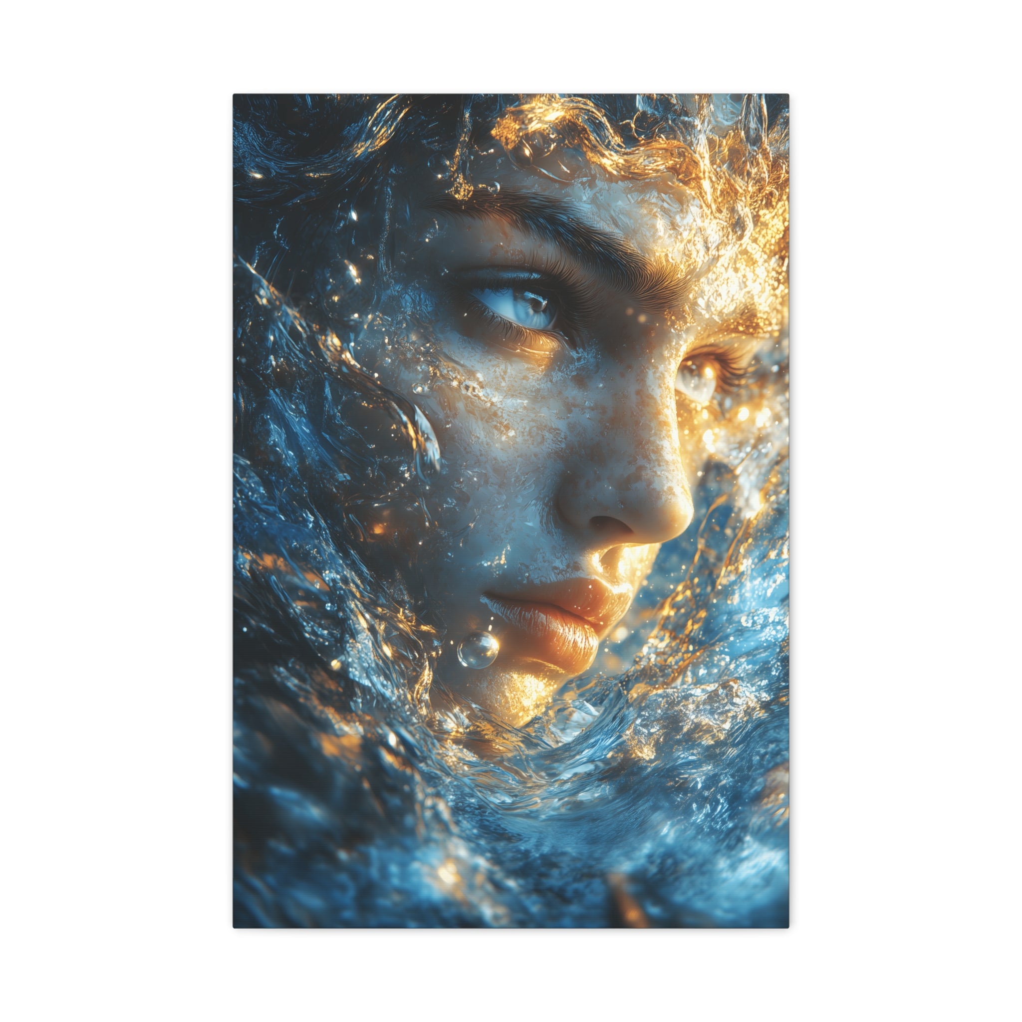 Artistic Canvas Print - Abstract Water Woman | Ocean-Themed Decor, Gallery Wall Art, Unique Home Decoration, Aquatic Aesthetic, Gift