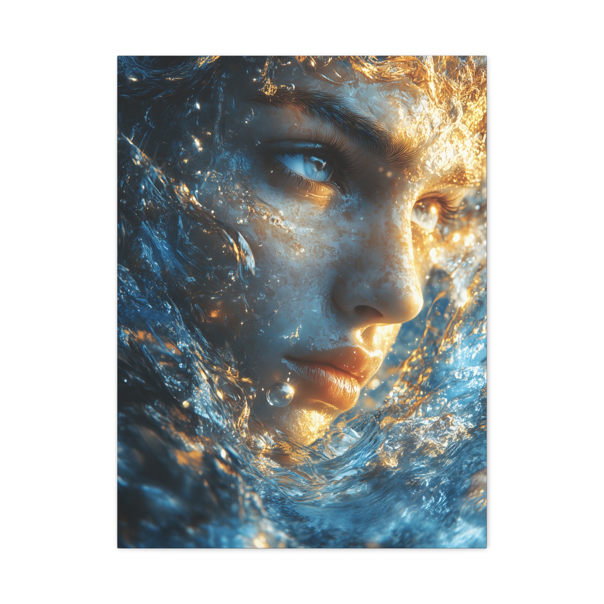 Artistic Canvas Print - Abstract Water Woman | Ocean-Themed Decor, Gallery Wall Art, Unique Home Decoration, Aquatic Aesthetic, Gift