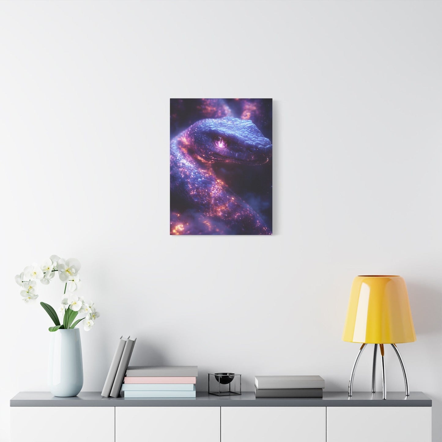 Cosmic Creature Canvas Art, Wall Decor, Home Gallery, Unique Gift, Space-Inspired Art, Mystic Snake Print