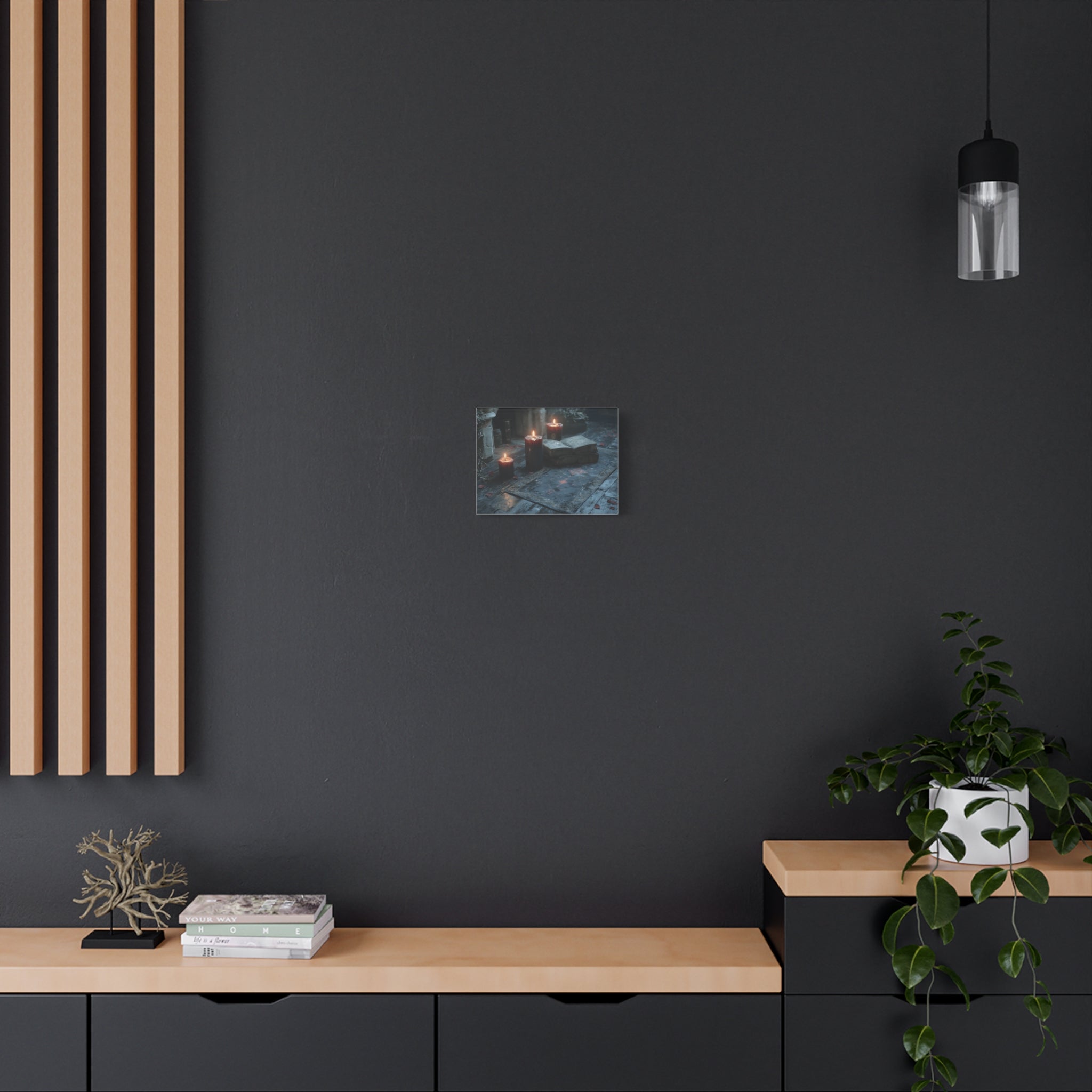 Mystical Candlelit Canvas Art, Gothic Home Decor, Witchy Wall Art, Dark Aesthetic Print, Spiritual Living Room Artwork