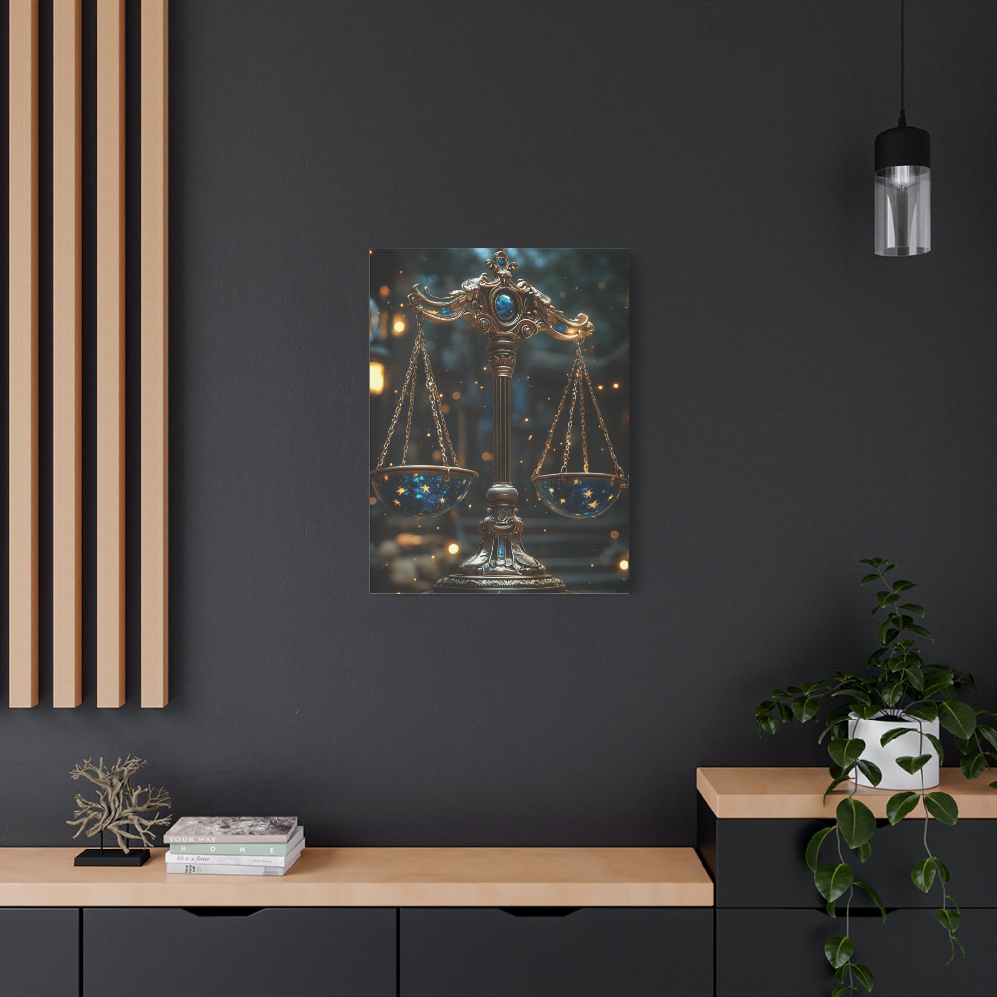 Celestial Scales Canvas Art, Starry Balance Wall Decor, Astrology Gift, Cosmo Home Decor, Spiritual Artwork, Zodiac Decoration