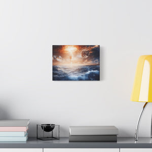 Stretched Canvas Art Print, Cosmic Waves, Space Decor, Modern Wall Art, Galactic Home Decor, Dreamy Ocean Art