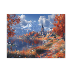 Autumn Landscape Canvas Art, Fall Wall Decor, Nature Artwork, Home Decoration, Seasonal Gift, Scenic Painting