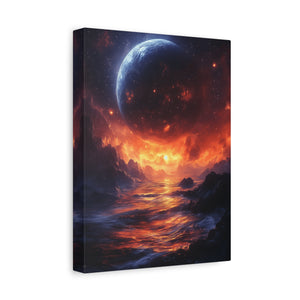 Stretched Canvas Art Print, Cosmic Landscape, Wall Decor, Galaxy Artwork, Home Gallery, Celestial Gift, Space Vibe