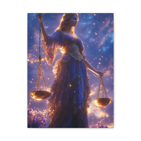 Elegant Justice-Themed Canvas Art Print, Inspirational Home Decor, Perfect Gift for Law Students, Libra Decor, Goddess of Justice Wall Art