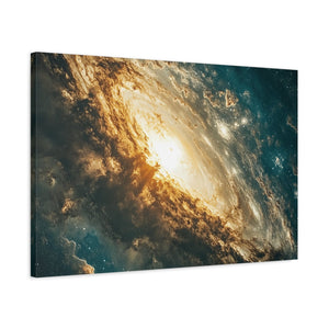 Abstract galaxy wall art matte canvas print with celestial cosmic design for home décor and space lovers