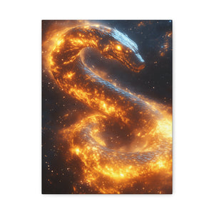Canvas Wall Art: Fiery Serpent Design, Home Decor, Unique Gift, Fantasy Art, Living Room Wall Decor, Dragon Artwork