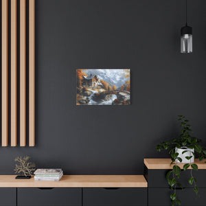 Autumn Landscape Canvas Art Print, Rustic Home Decor, Wall Artwork, Gift for Nature Lovers, Cozy Cabin Vibe, Fall Decor